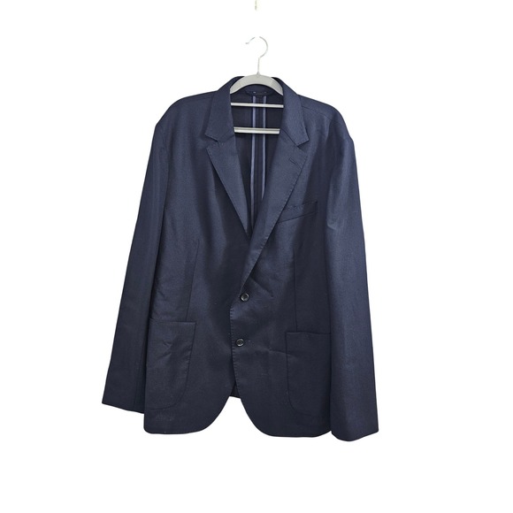 Bonobos Vitale Barberis Canonico Navy Wool Hopsack Blazer Athletic Fit 46R EUC